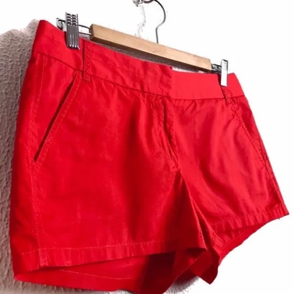 J Crew Red Orange Chino Cotton size 6 Shorts - Picture 4 of 4